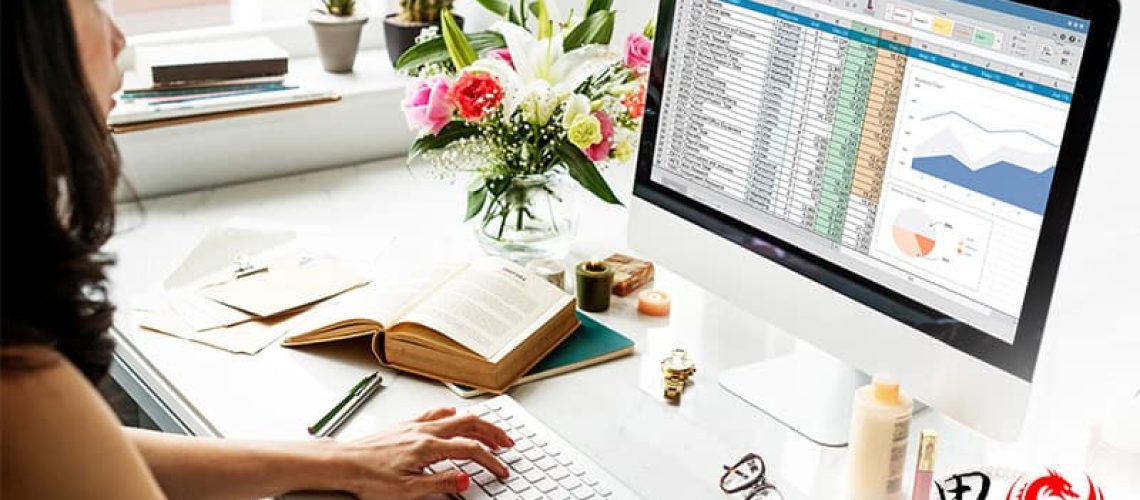 Accountant analyzing financial data