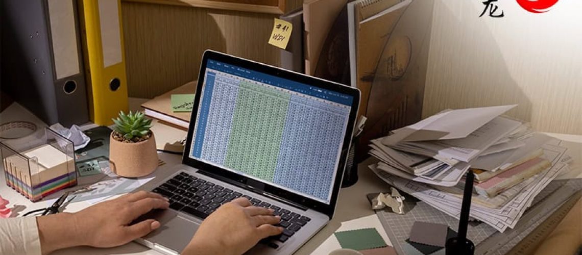 An individual performing bookkeeping task